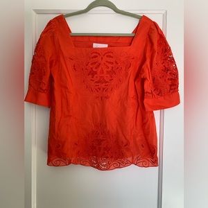NWT Anthropologie short sleeve cut work blouse